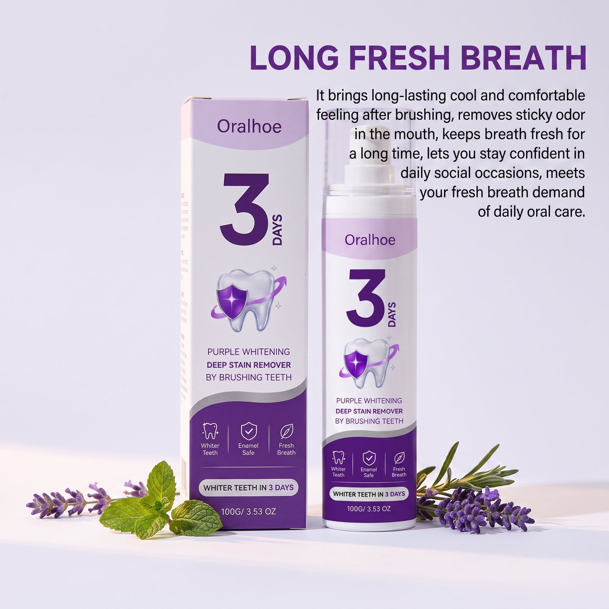 3 Day Purple Color Corrector T - Whitening Foam Pump recension och pris