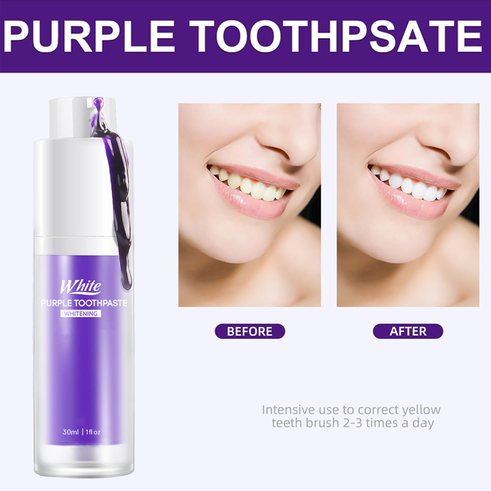 Purple Whitening Toothpaste 30 - Teeth Whitening Cream recension och pris