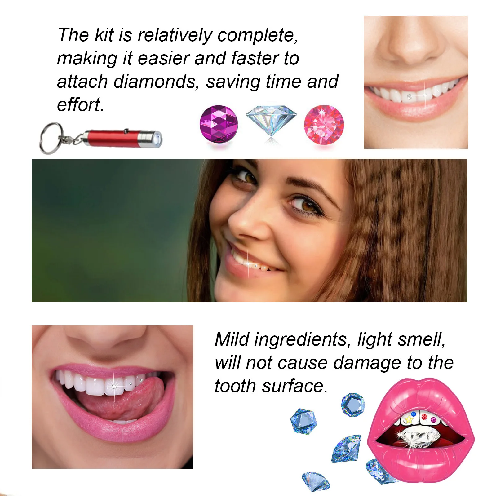 Tooth Jewelry Kit DIY Clear Pr - Teeth Whitening Kit With Light recension och pris