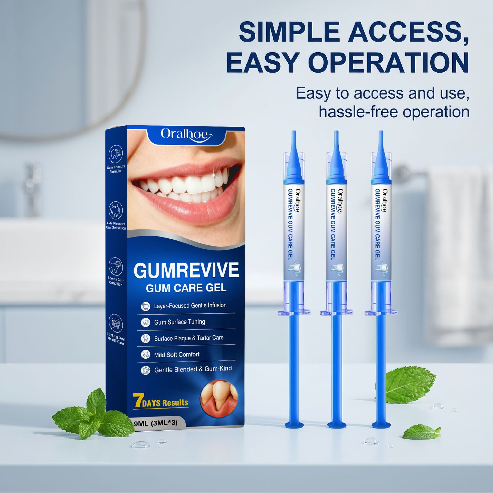 Oral Care Gel 3Pcs Gum Cleanin - Teeth Whitening Hydrogen Peroxide recension och pris