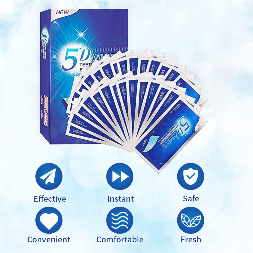 5D White Teeth Whitening Strip - Teeth Whitening Hydrogen Peroxide recension och pris