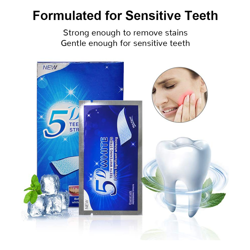 5D White Teeth Whitening Strip - Teeth Whitening Hydrogen Peroxide recension och pris